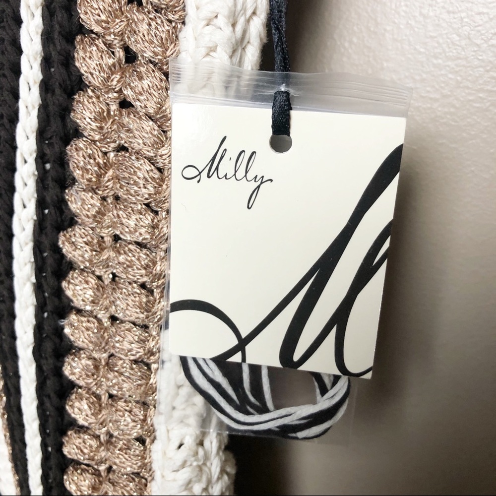 NWT Milly crochet gold and black tank dress M - Picture 8 of 8